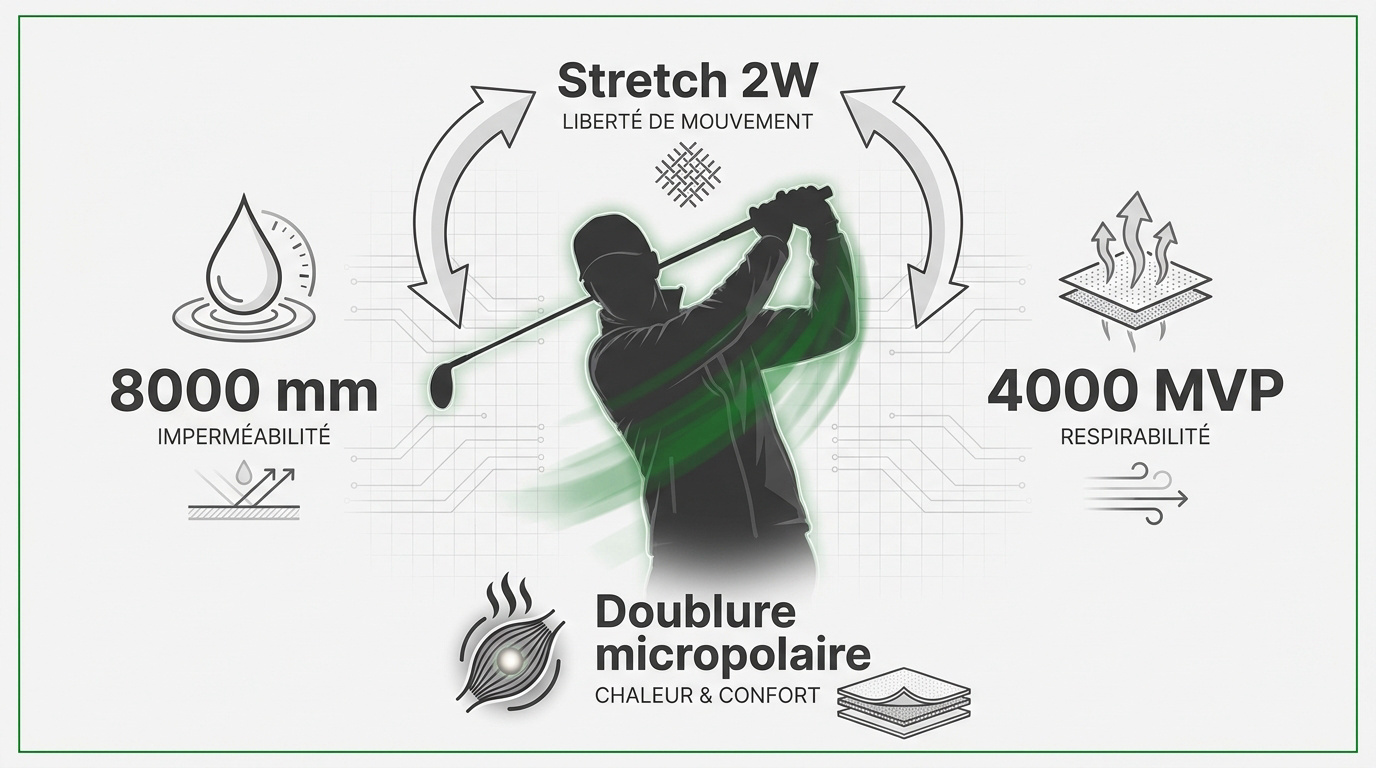 Veste softshell technique pour le swing de golf