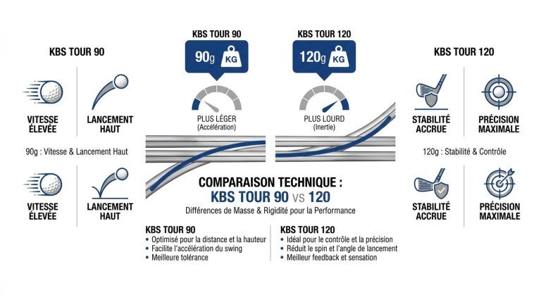 KBS Tour 90 vs 120 : quel poids de shaft pour votre swing ?
