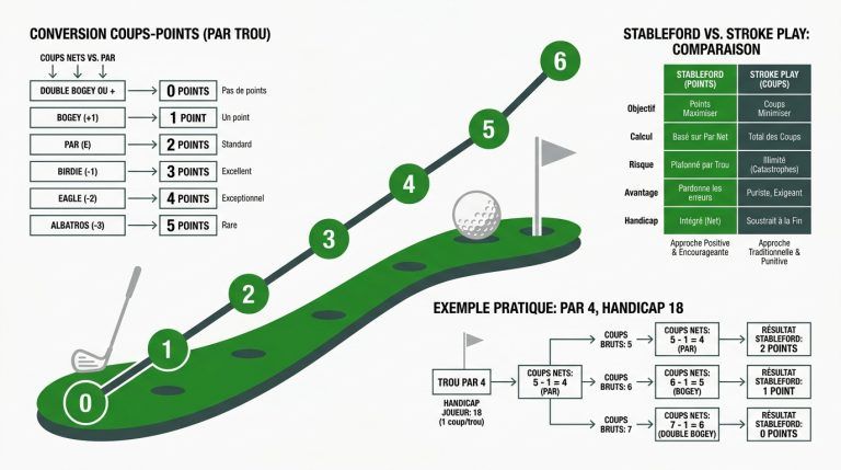 Stableford au golf : calcul des points et règles du système