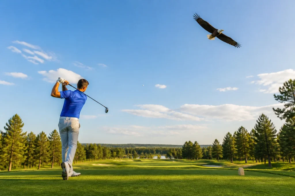 Le golfeur et laigle