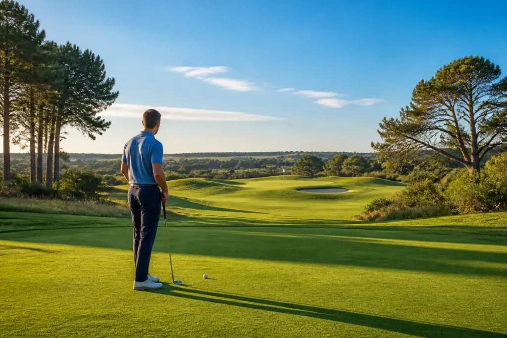 Golfe en vendee au soleil couchant