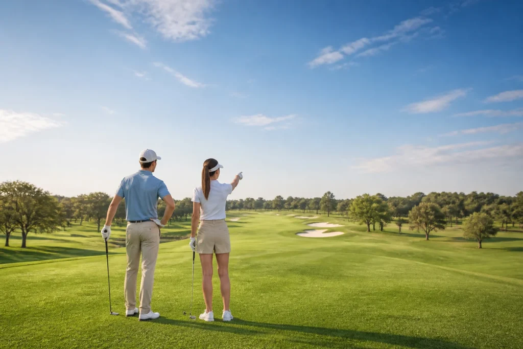 Duo de golfeurs sur le fairway