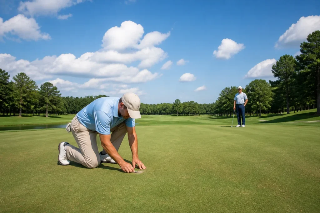 Entretien et patience sur le green