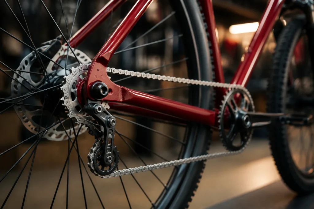 Tensionneur de chaine de velo moderne